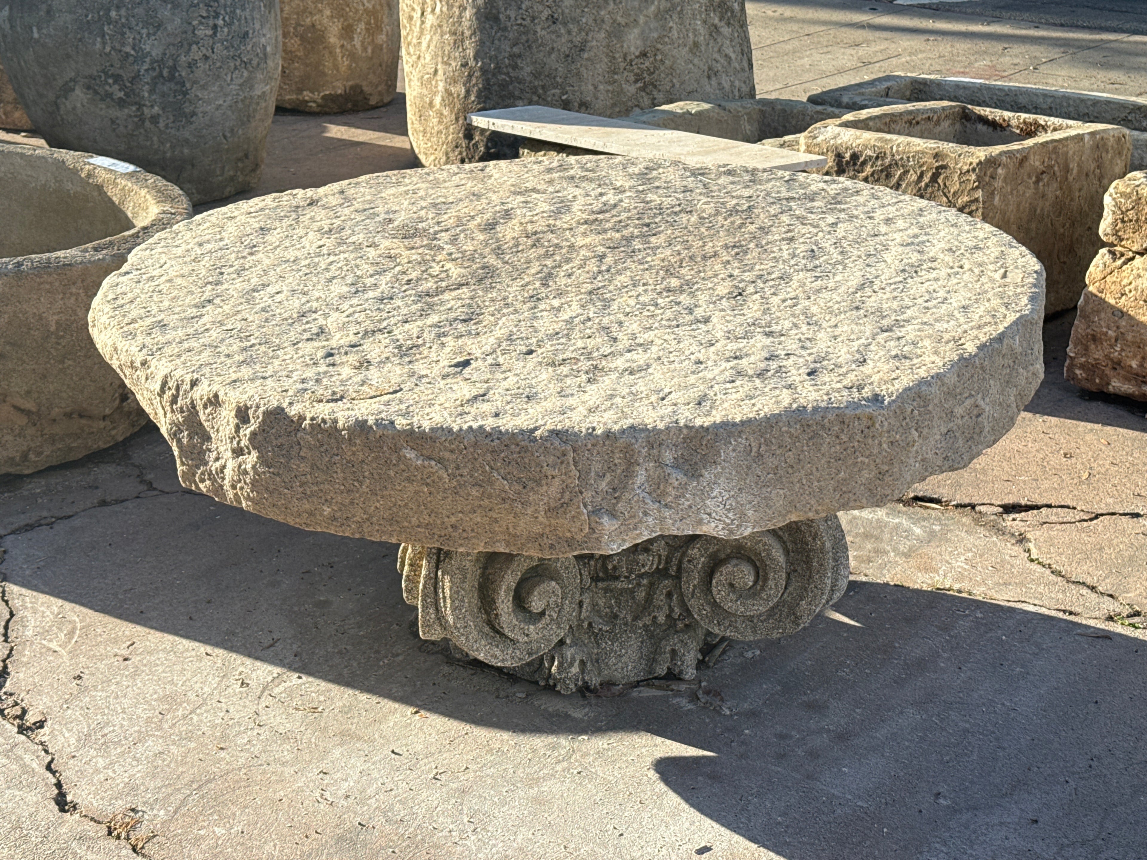 Reclaimed Millstone Table