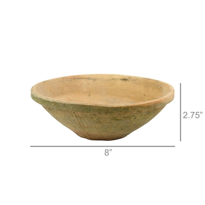 Rustic Terra Cotta Bowl - Med - Antique Red